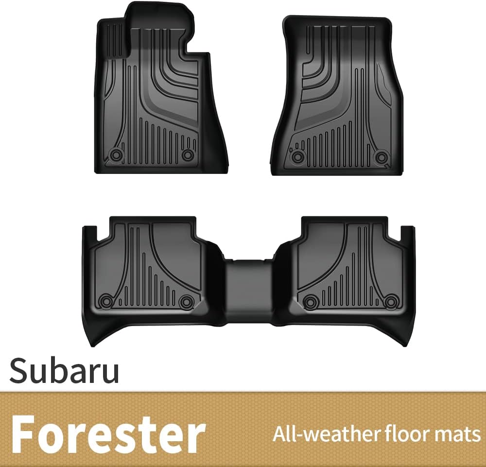 Black TPE All Weather Car Floor Mats Full Set A1190