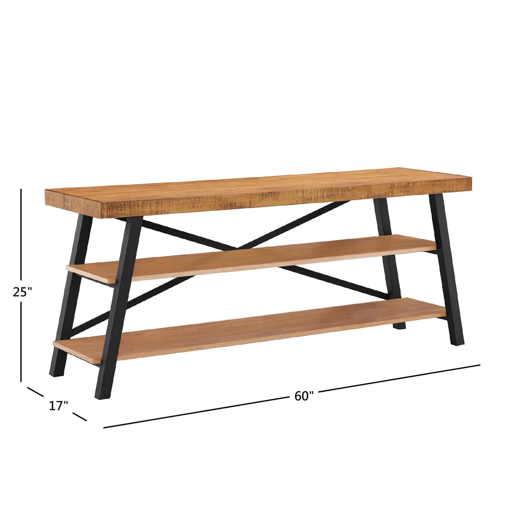 Rustic Wood and Metal TV Stand T445
