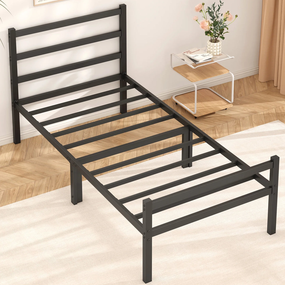 Queen Size Metal Platform Bed Frame with Headboard and Footboard F663