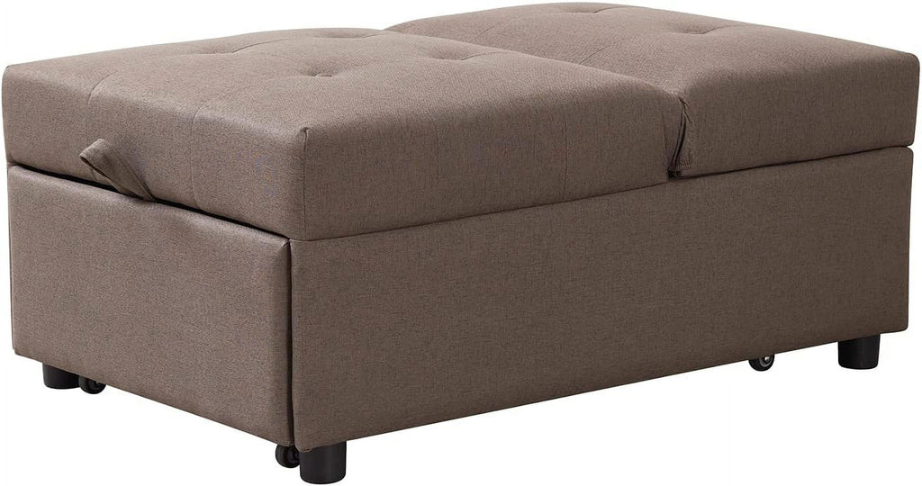 Dark Grey Convertible Ottoman Sofa Bed Sleeper Chair L911941