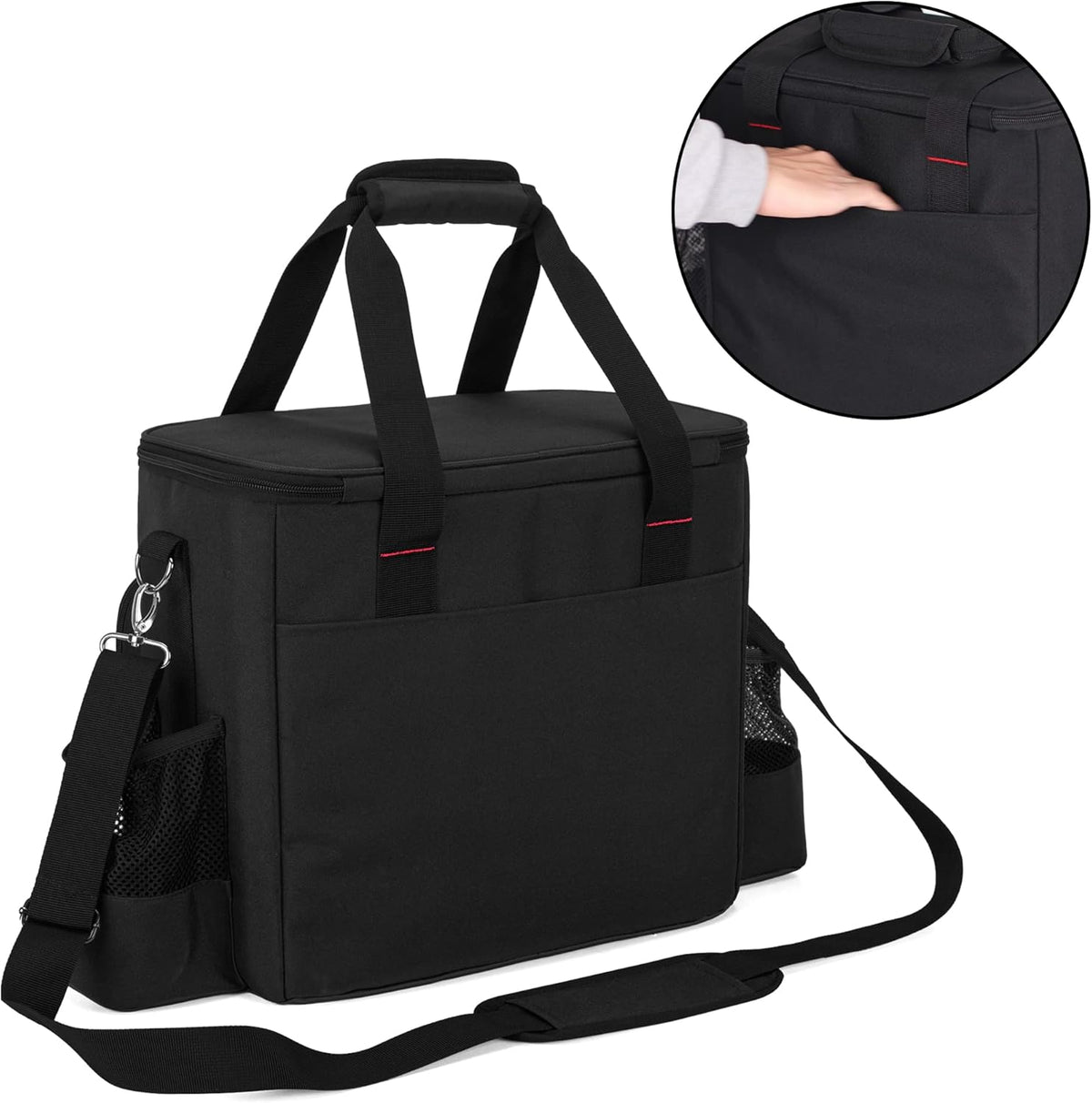 Portable Heater Carry Bag with Pockets and Handles Black U56752