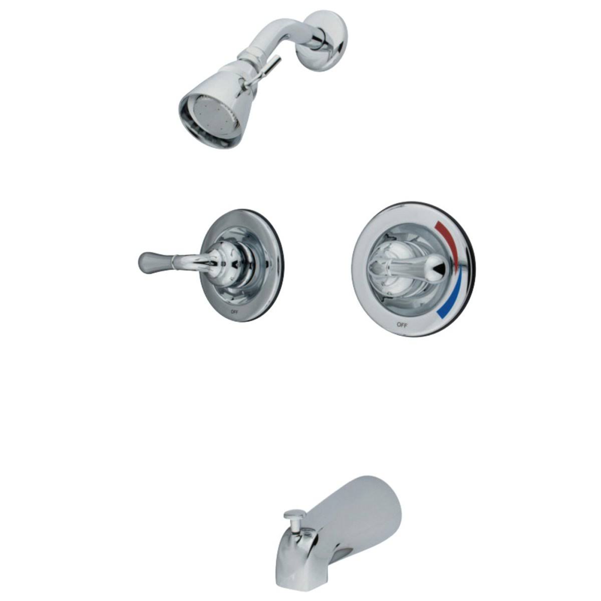Satin Nickel Two Handle Tub & Shower Faucet J940062