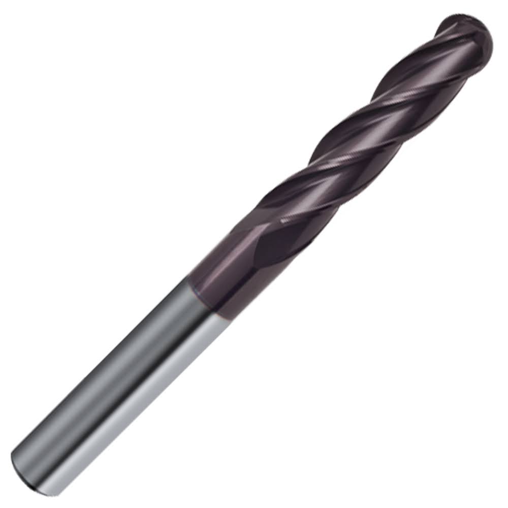 10mm Diam 4 Flute Solid Carbide Ball End Mill F98676