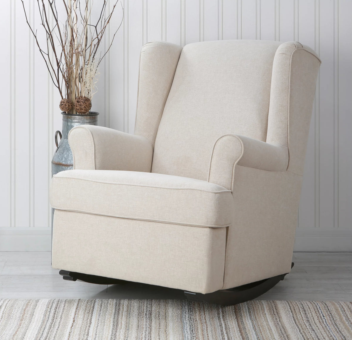 Upholstered Wingback Rocking Chair N505523