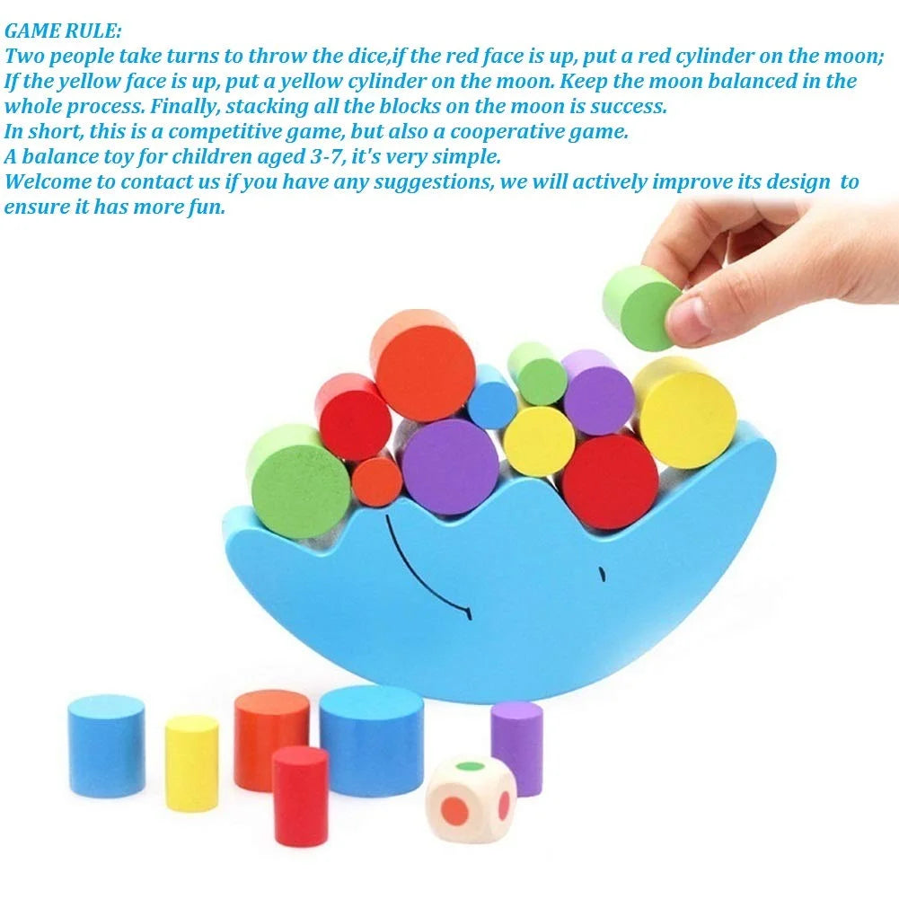 Wooden Baby Toys Balance Stacking Blocks Educational Toys M94446