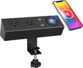 Desk Clamp Power Strip with Wireless Charger, 6ft Cable J76695