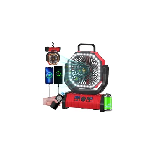 Battery Operated Portable Oscillating Fan with LED Lantern Light 20000mAh Rechargeable X358