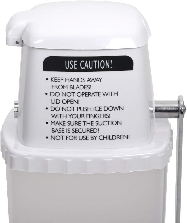 Ice Crusher with Stainless Steel Blades and Suction Base, Manual Hand Crank C59513