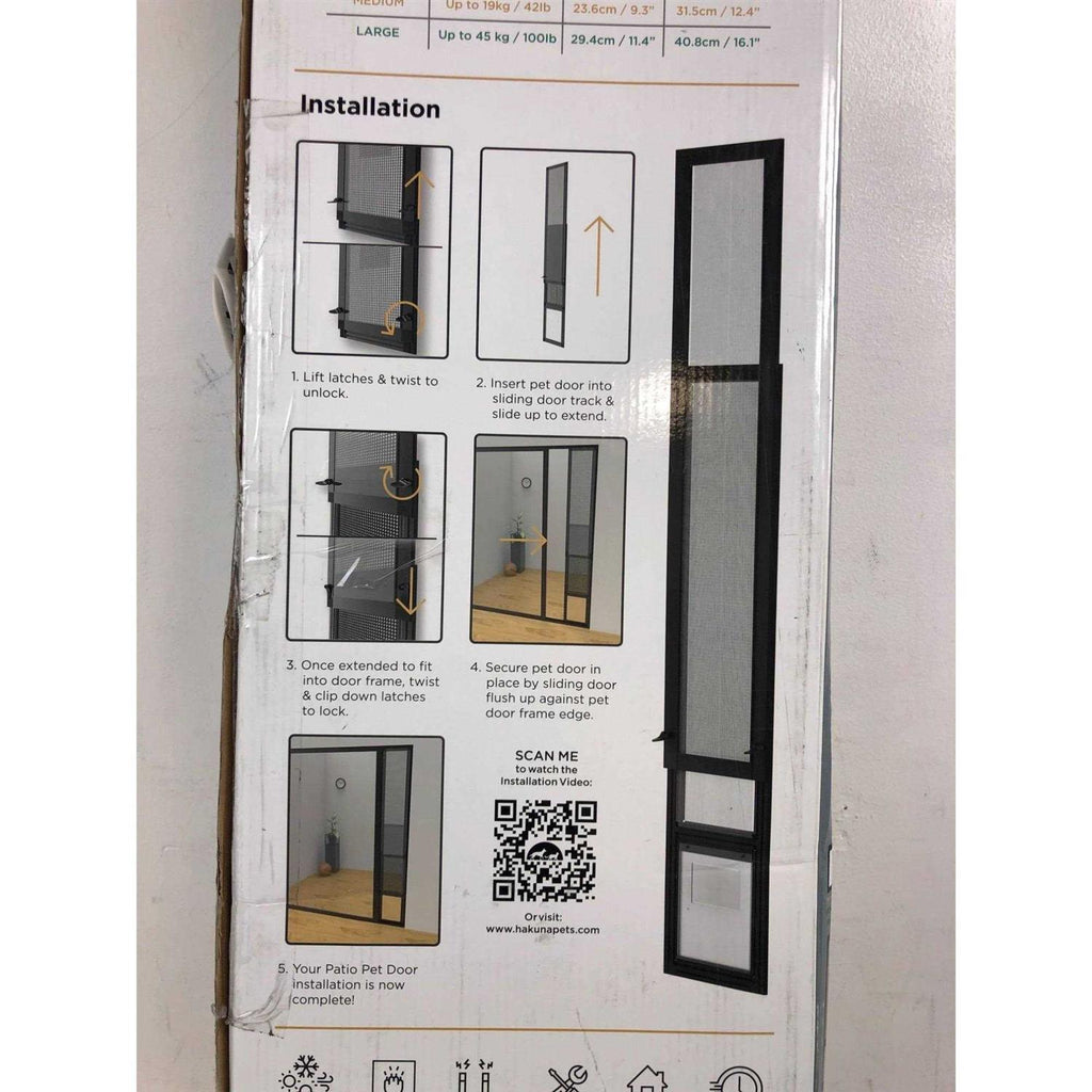 Black Patio Dog & Cat Door X130