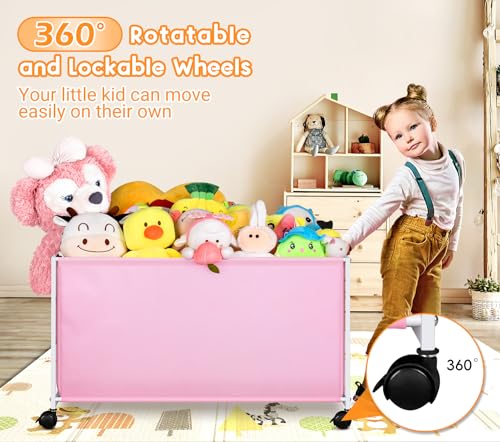 Black Large Toy Box with Wheels B755