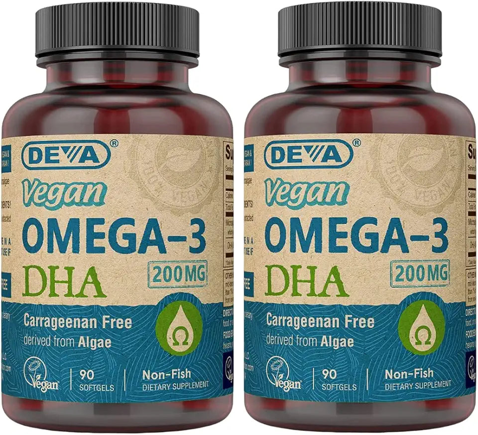 Vegan Omega-3 DHA 200 MG Softgels 90 Count Pack of 2 Q321