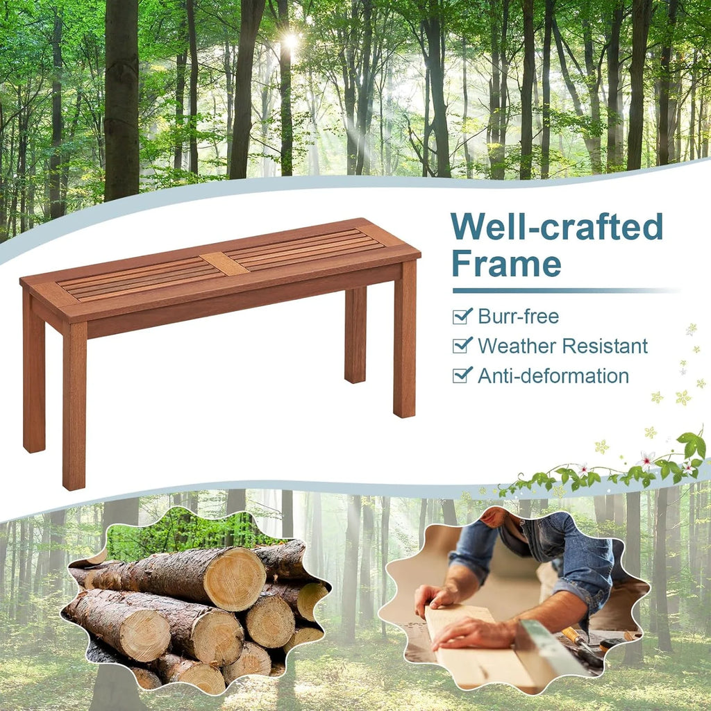 Weather Resistant Solid Wood 2 Seater Outdoor Bench D160374