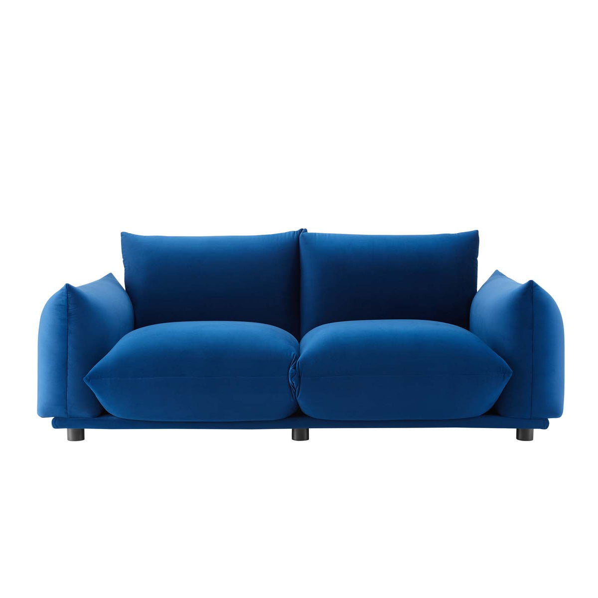 Blue Navy Velvet Loveseat Sofa T180