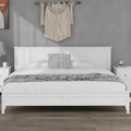 White Solid Wood King Platform Bed K77255
