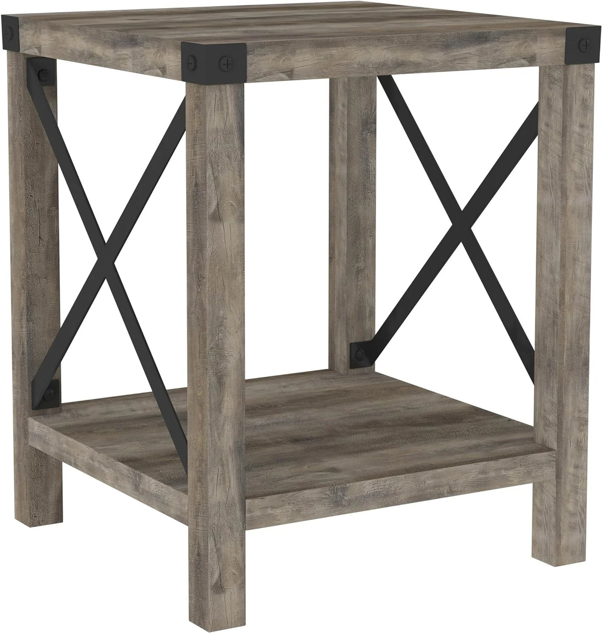 18 Inch Grey Wash Side Table Z249