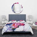King Purple Pink Blue Marble Bedding Set Duvet Cover with 2 Shams K7390