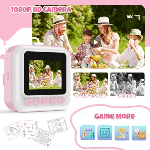 Blue 1080P Instant Print Kids Camera Toy B3452
