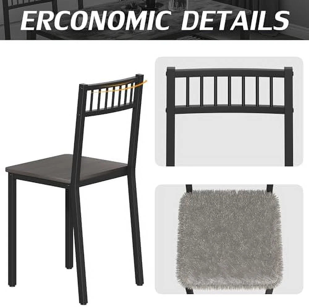 Dining Table Set for 4 with 2 Chairs 1 Bench Rustic Brown I89297