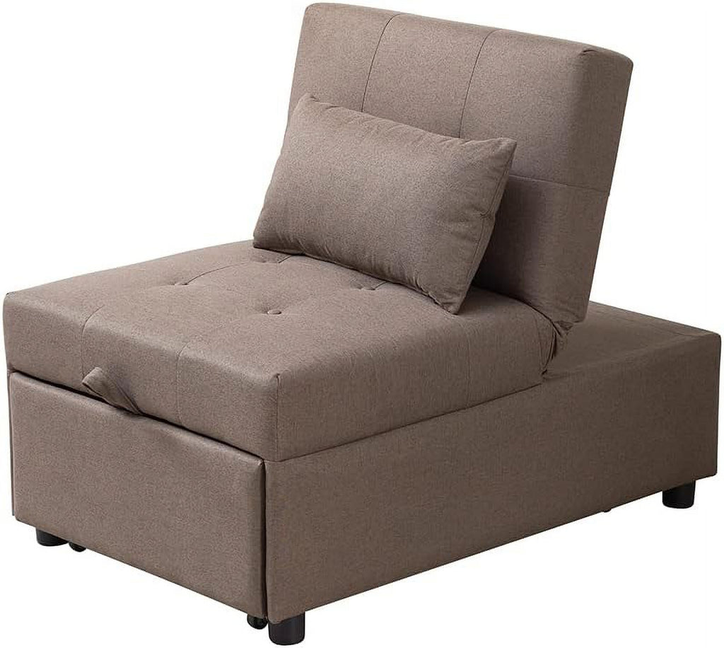 Dark Grey Convertible Ottoman Sofa Bed Sleeper Chair L911941