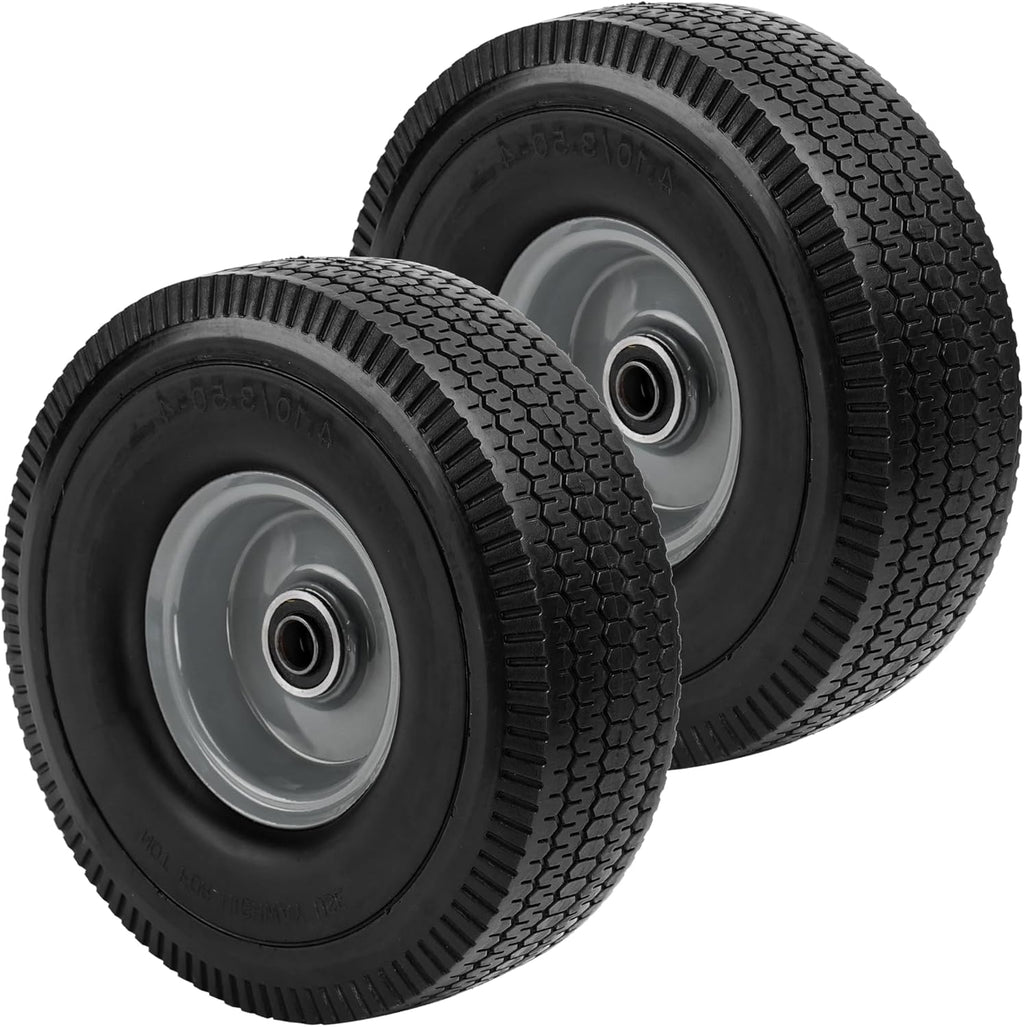 10x3.50-4" Solid Heavy Duty PU Tire and Wheel with 5/8" Axle Bore Hole, 2.2" Offset Hub F636114