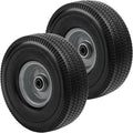 10x3.50-4" Solid Heavy Duty PU Tire and Wheel with 5/8" Axle Bore Hole, 2.2" Offset Hub F636114
