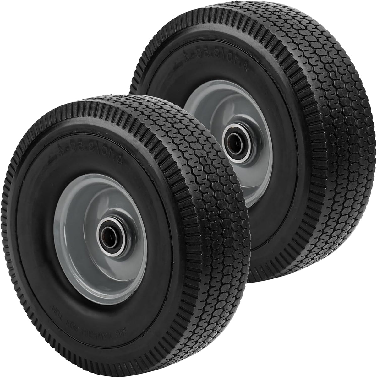 10x3.50-4" Solid Heavy Duty PU Tire and Wheel with 5/8" Axle Bore Hole, 2.2" Offset Hub F636114