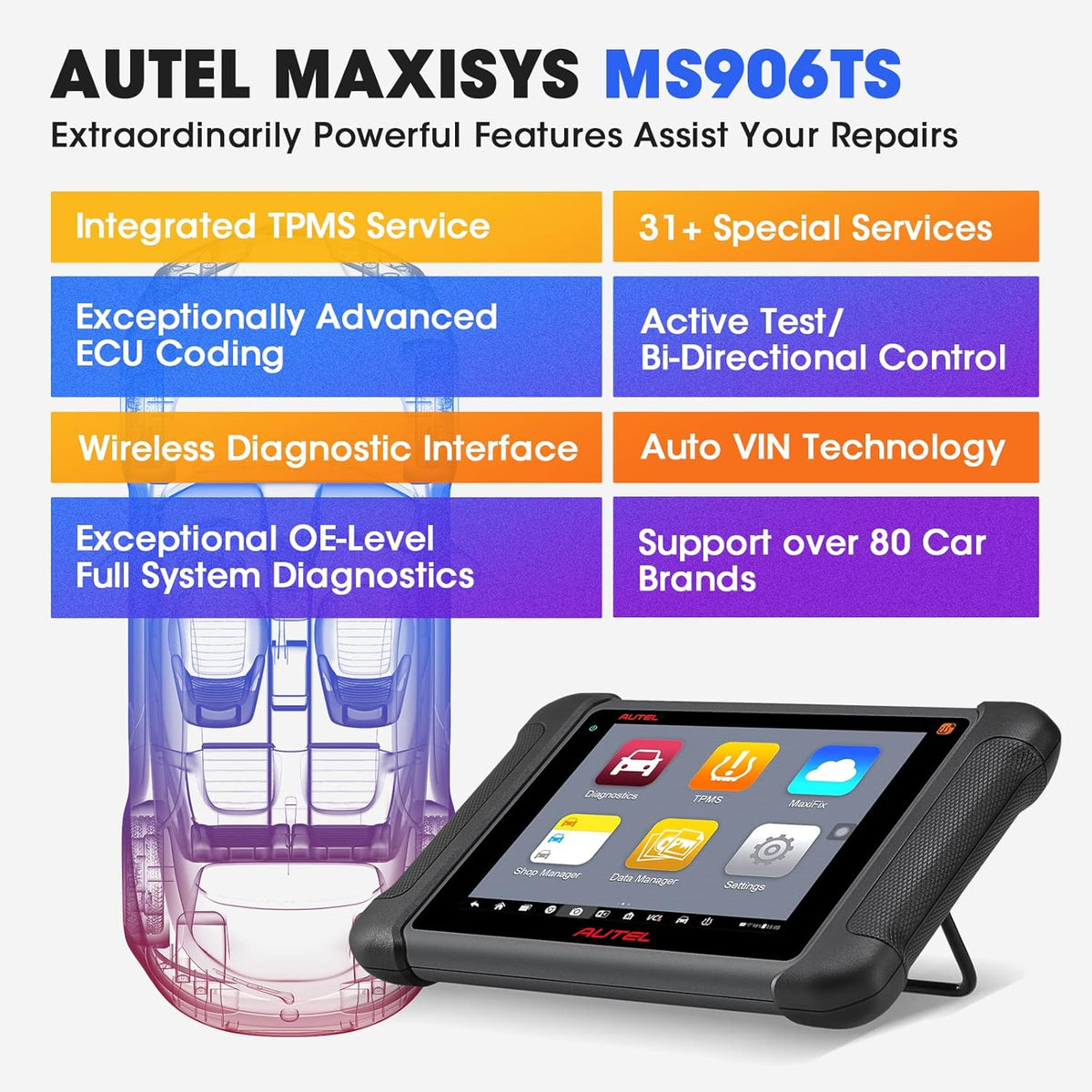 Bi-Directional TPMS Scan Tool with Full TPMS Diagnostics Z1807