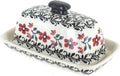 Blue Rose Polish Pottery Butter Dish U787