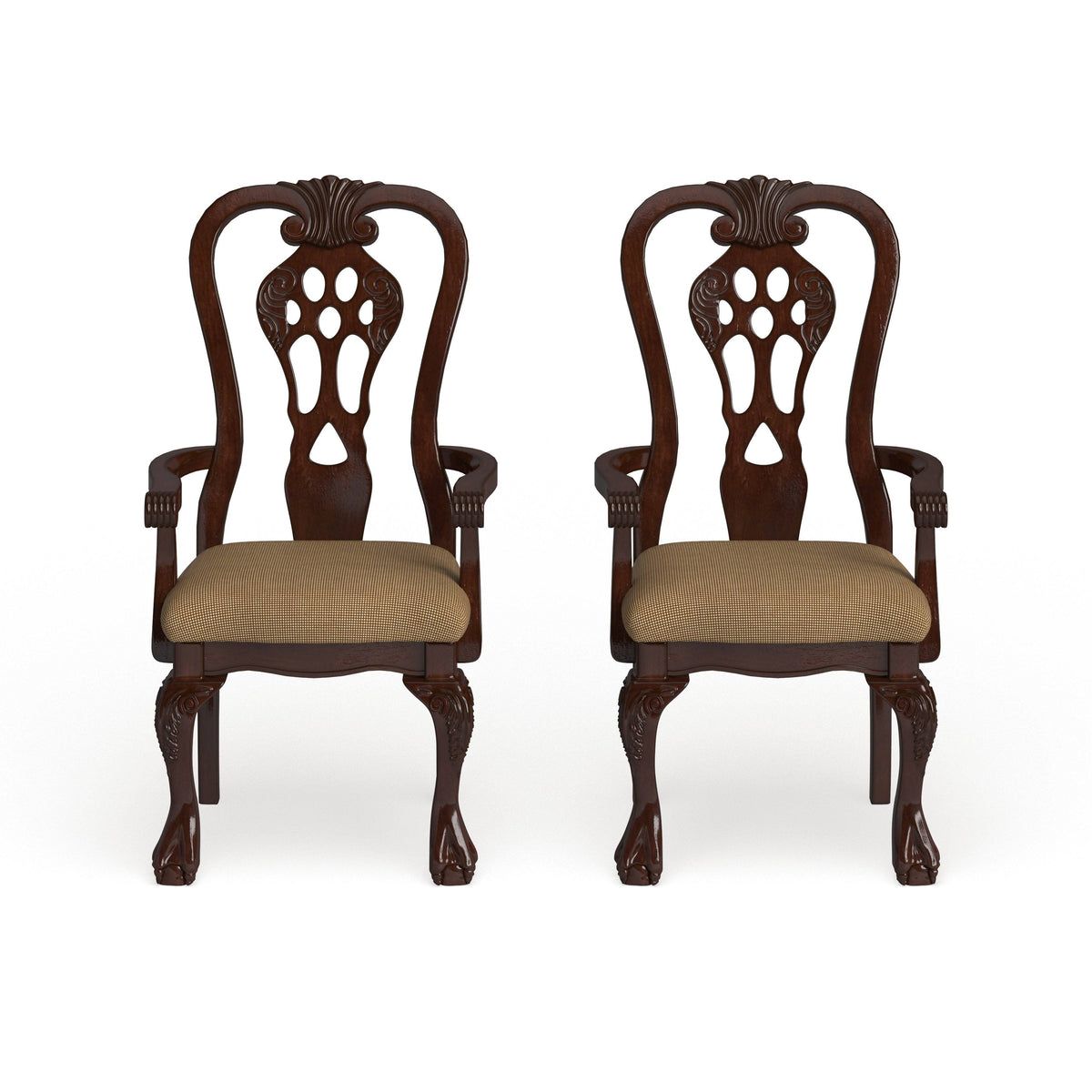 Cherry Arm Chair Set of 2 L776