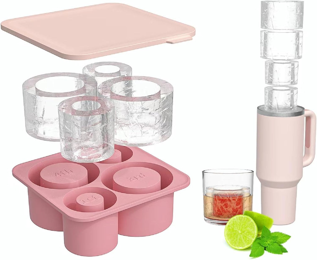 4 Pcs Silicone Ice Cube Tray with Lid J2355