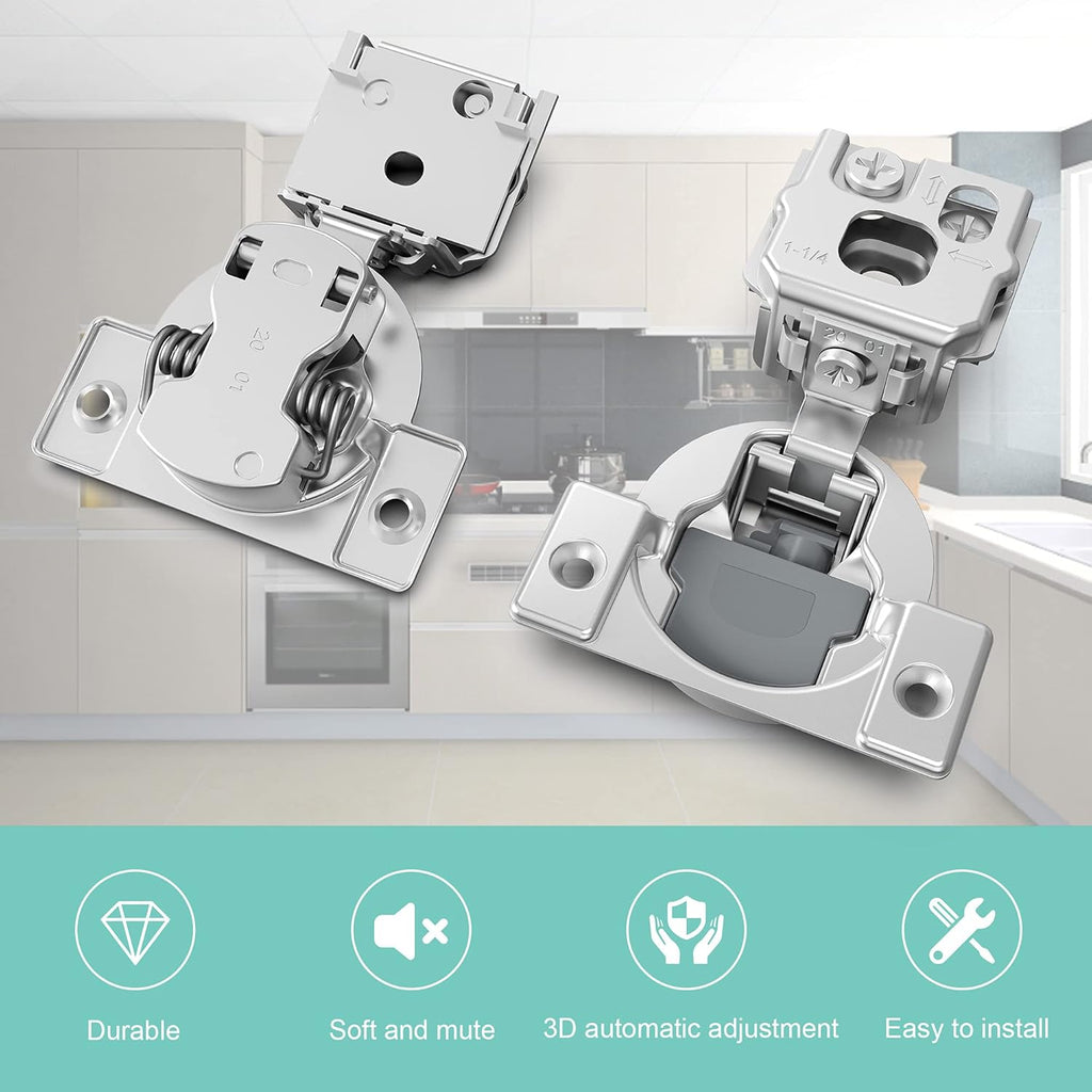 8 Pack Soft Close Adjustable Cabinet Hinge J4806