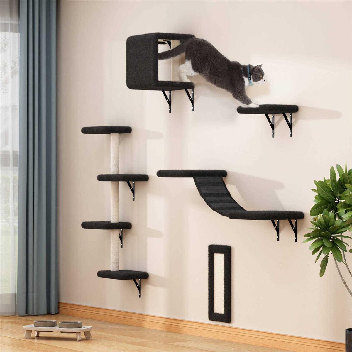Wall Mounted Shelves Set Cat Tree R66622