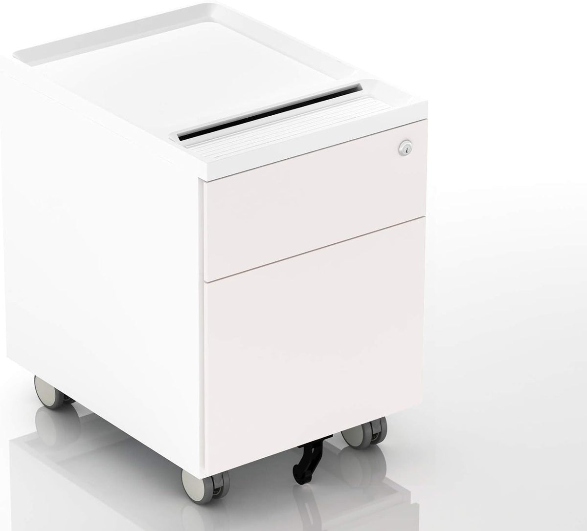 2 Drawer Mobile Filing Cabinet with Lock and Casters X915394