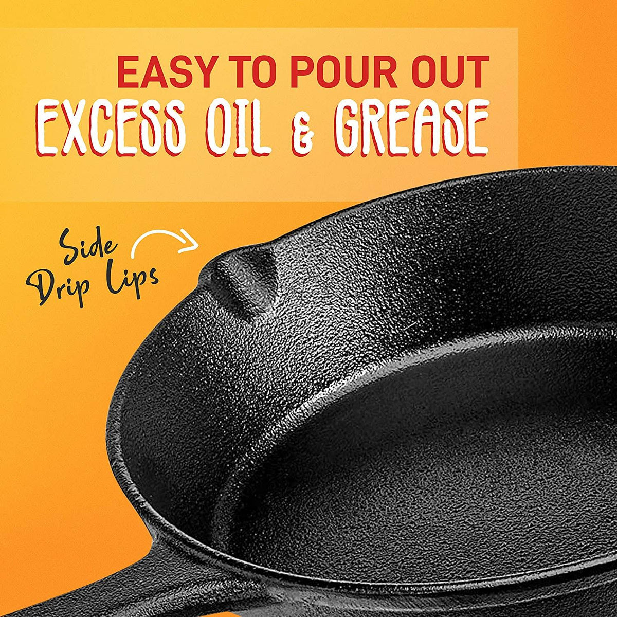 3 Piece Non Stick Cast Iron Skillet Fry Pan Set C205187