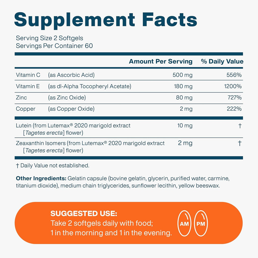 120 Mini Softgels Eye Vitamin & Mineral Supplement W1067