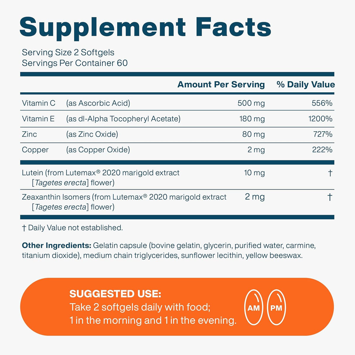 120 Mini Softgels Eye Vitamin & Mineral Supplement W1067