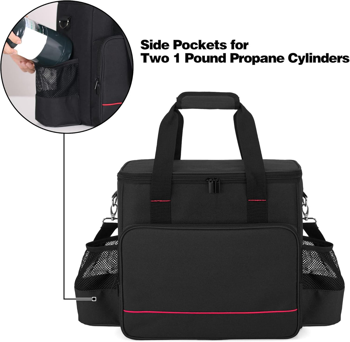 Portable Heater Carry Bag with Pockets and Handles Black U56752