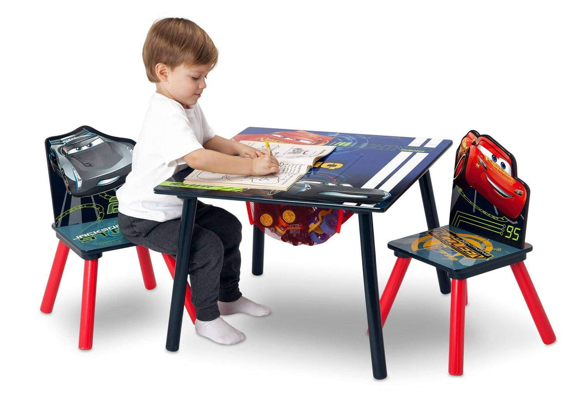 Toy Organizer and Kids Table and Chair Set With Storage (2 Chairs Included) I3767