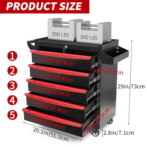 5 Drawer Metal Rolling Tool Chest X7695