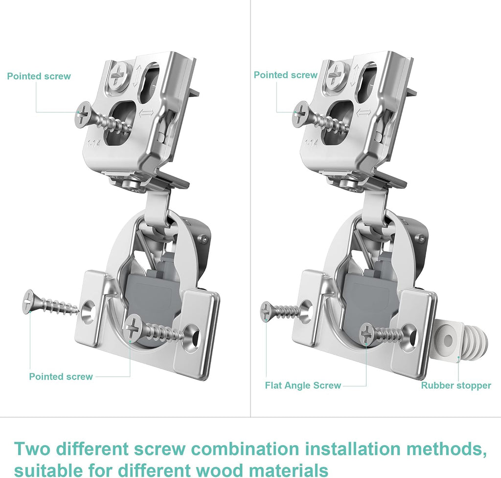 8 Pack Soft Close Adjustable Cabinet Hinge J4806