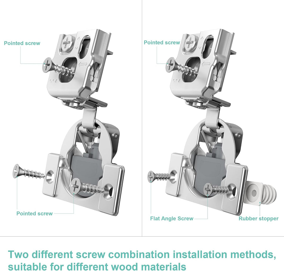 8 Pack Soft Close Adjustable Cabinet Hinge J4806