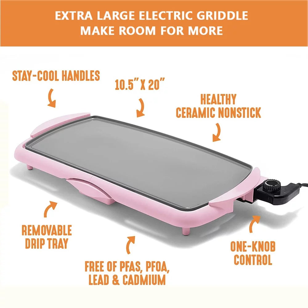 Extra Large Ceramic Electric Griddle Nonstick (20") D5443