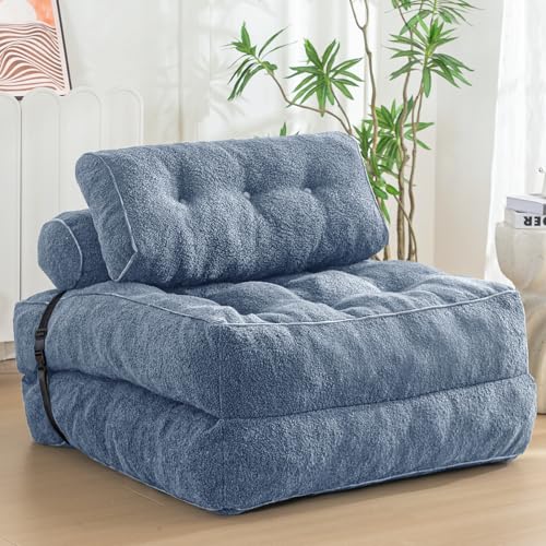 Beige Folding Sofa Bed with Pillow F820658