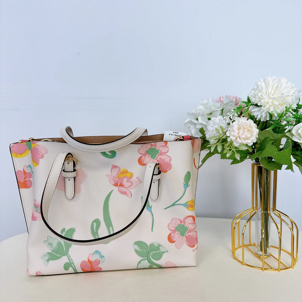 Chalk Multi Floral Print Tote T8526