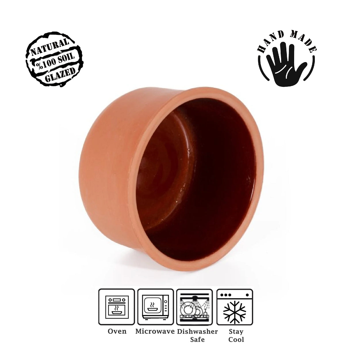 Set of 6 Terracotta Clay Serving Bowls R89066