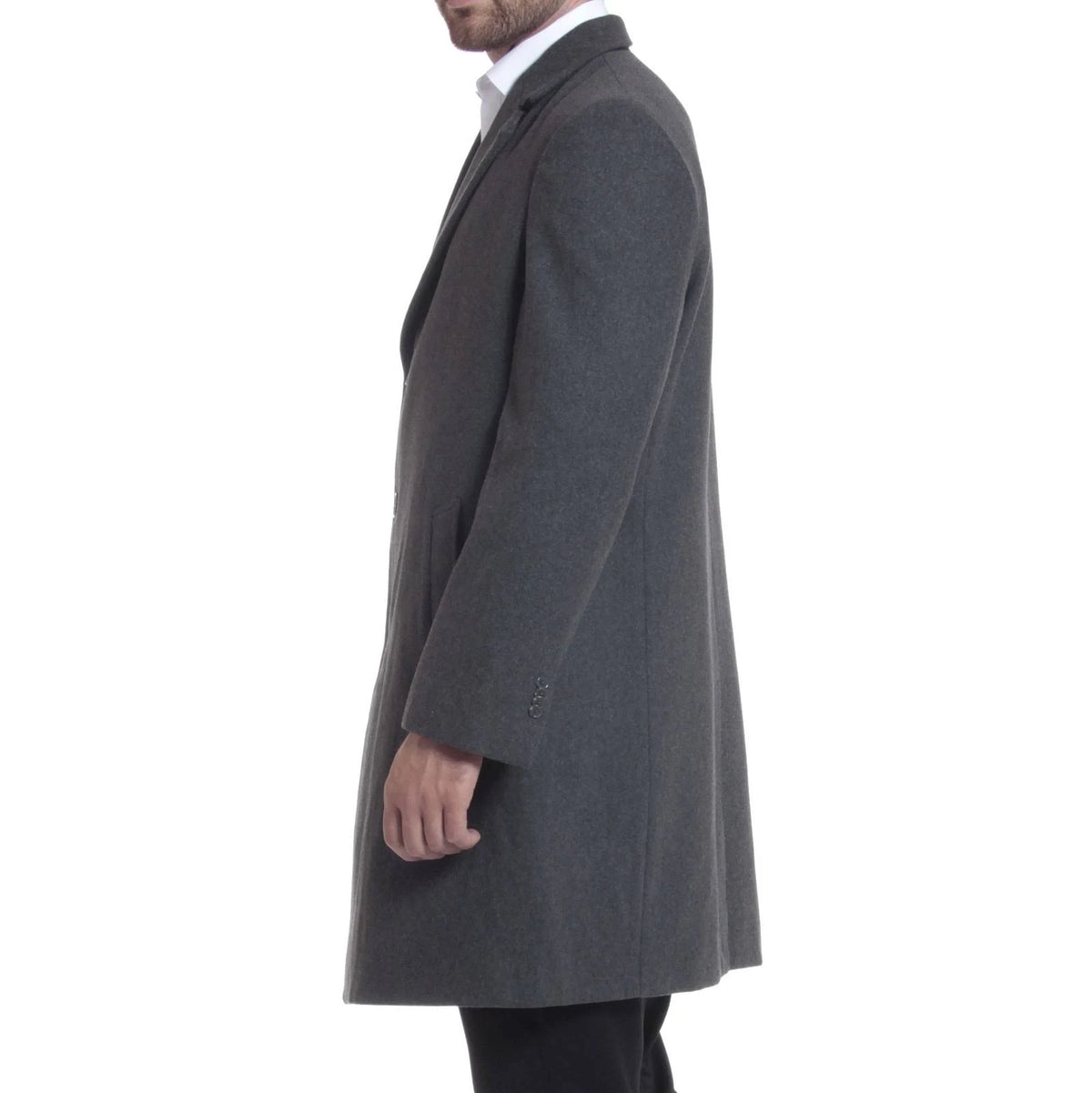 Gray Wool Mens Overcoat T421529