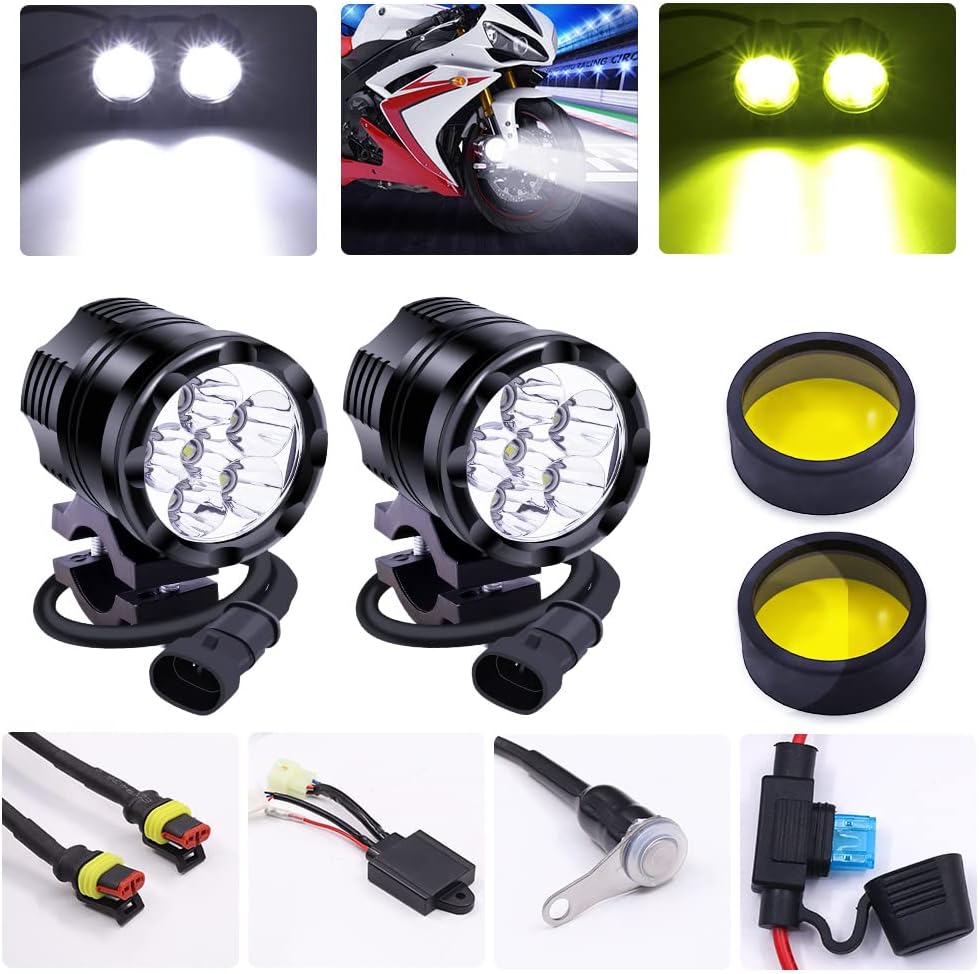 White/Yellow/Strobe 60W LED Motorcycle Spotlight A417361