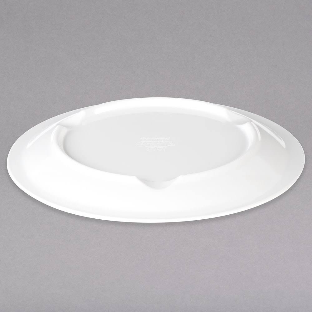 White 9x22 Melamine Narrow Rim Dinner Plate F80397