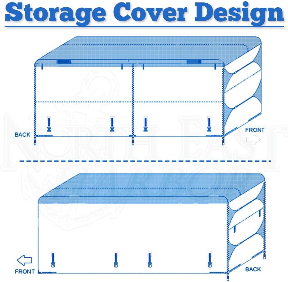 Waterproof RV Travel Trailer Cover Fits 14'-16' with Zippered Panels N12525
