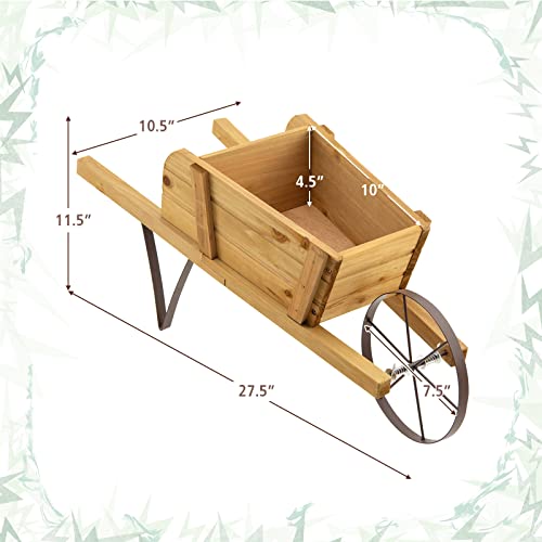 Red Wood Wagon Planter with 9 Magnetic Accessories Y4122
